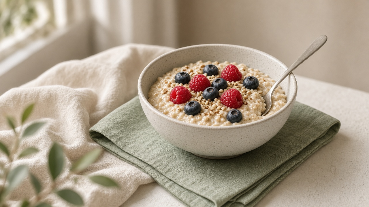 Oatmeal with berries, a quiet weekend morning